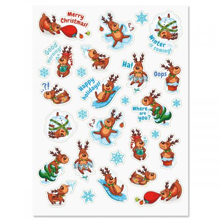 Cartoon Reindeer Stickers