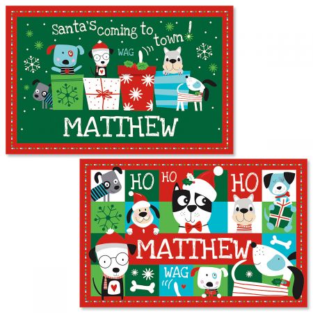 Personalized Christmas Dog Kids' Placemats