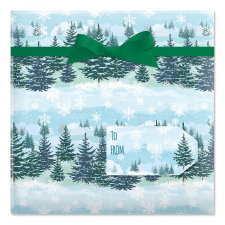 Christmas Forest Rolled Gift Wrap and Labels