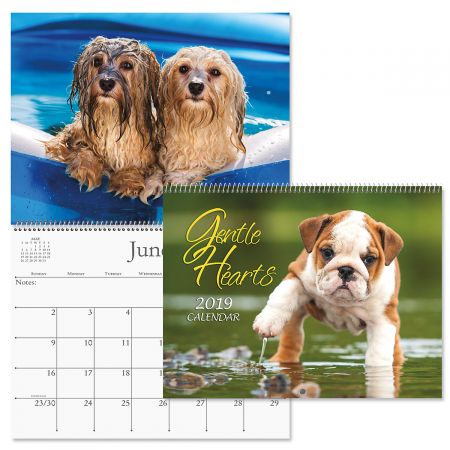 2019 Gentle Hearts Dogs Wall Calendar