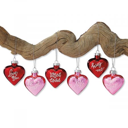Glass Heart Ornaments