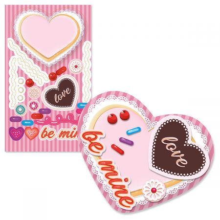 DIY Valentine Cookie Shape Stickers