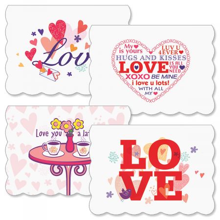 Love All Around Scalloped-Edge Valentines Day Cards