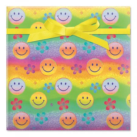 Smiley Faces Jumbo Rolled Gift Wrap