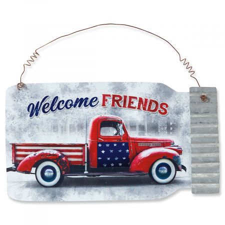 Patriotic Metal Jar Sign
