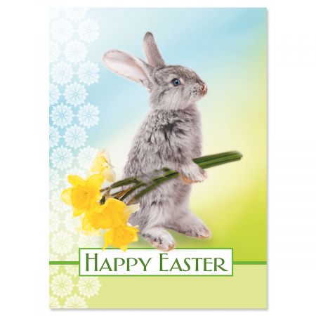 Single Design Garden Bunny Easter Cards