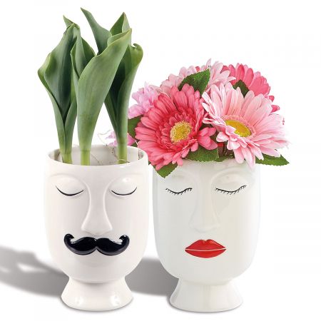 Ceramic Face Vases by Current Catalog
