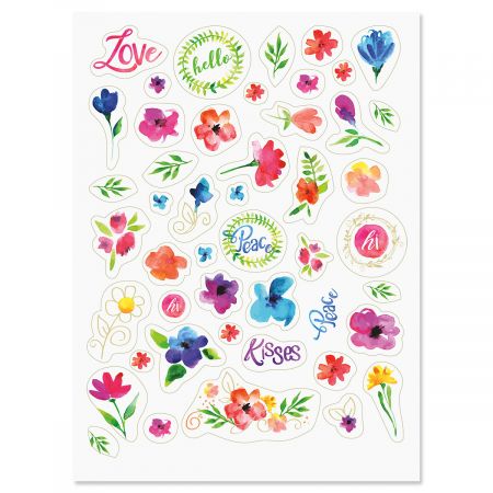 Watercolor Floral Stickers
