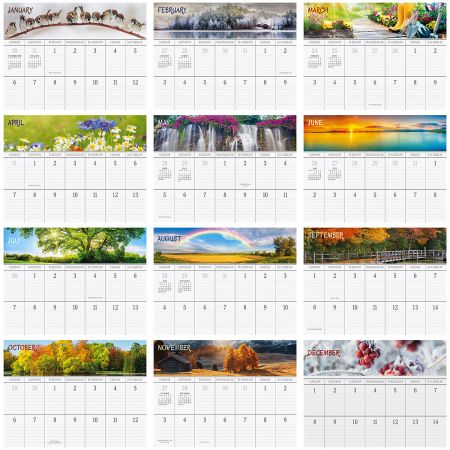 2019 Four Seasons Big Grid Planning Calendar