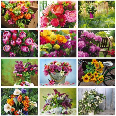 2019 A Year of Flowers Wall Calendar