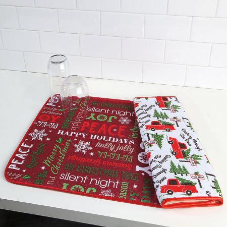 16/"x24/" WINTER CHRISTMAS FLOWERS,POINSETTIA,red,BH Microfiber Quick Drying Mat