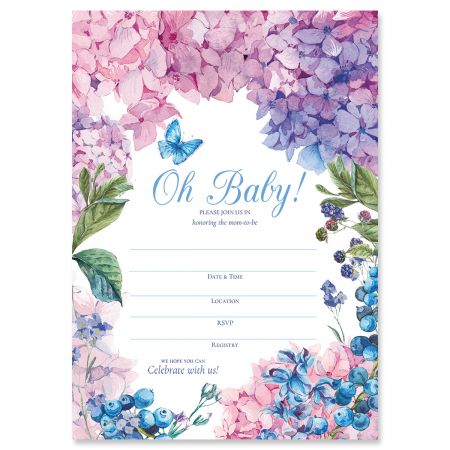 purple butterfly baby shower invitations