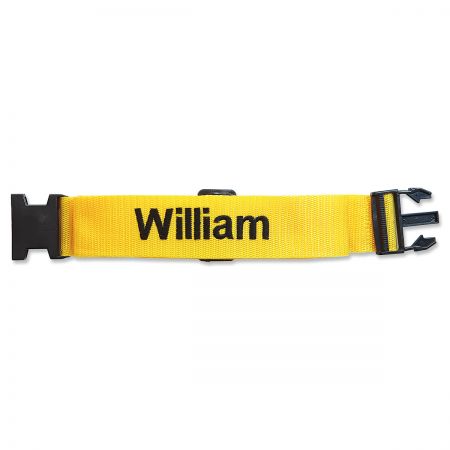 yellow luggage strap