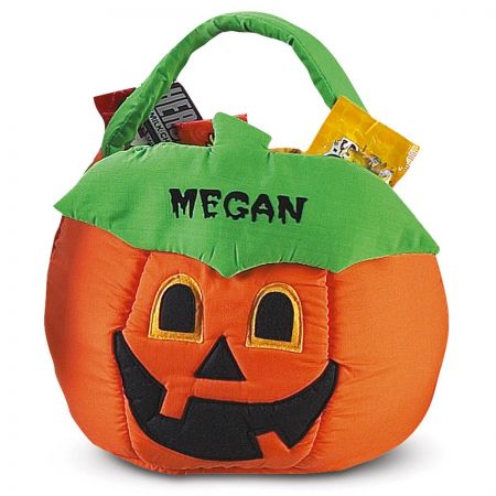 Personalized Halloween Jack-o'-Lantern Treat Basket