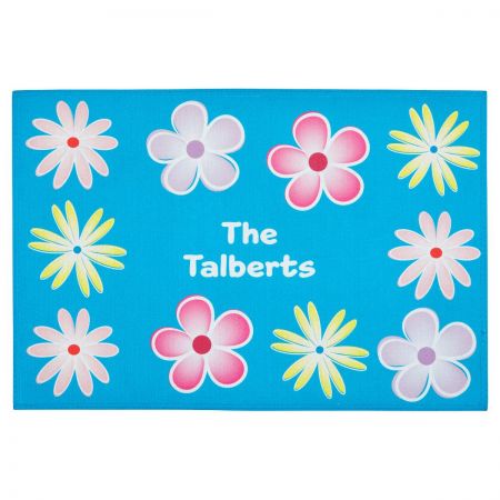 Spring Flowers Personalized Welcome Doormat
