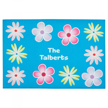 Spring Flowers Personalized Welcome Doormat