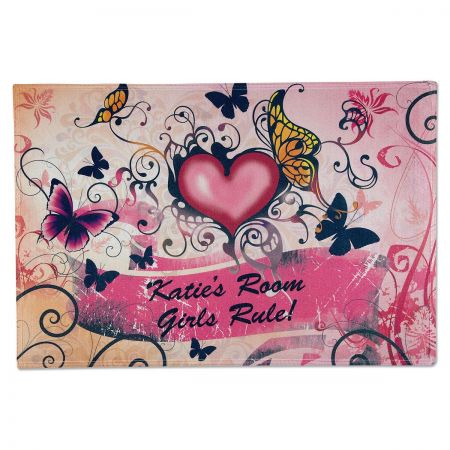 Hearts & Flowers Personalized Welcome Doormat