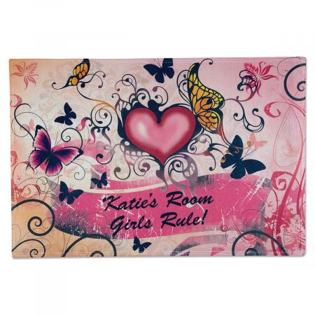 Hearts & Flowers Personalized Welcome Doormat