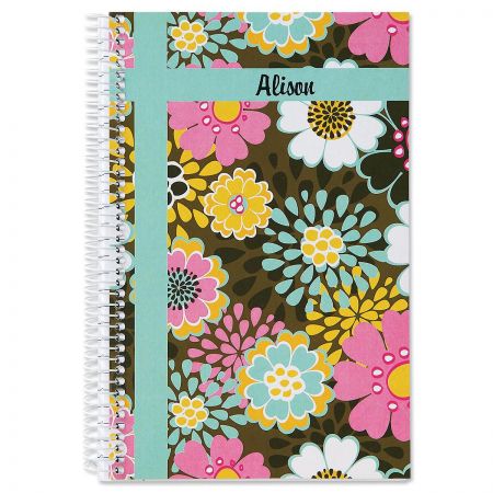 Mocha Flowers Small Notebook