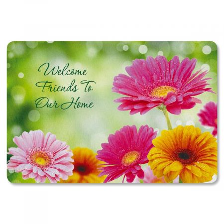 Gerbera Daisy Personalized Welcome Doormat