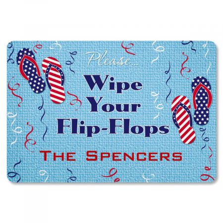 Patriotic Flip Flop Personalized Welcome Doormat