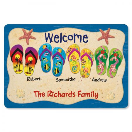 Flip Flop Personalized Welcome Doormat