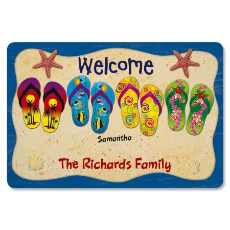 Flip Flop Personalized Welcome Doormat