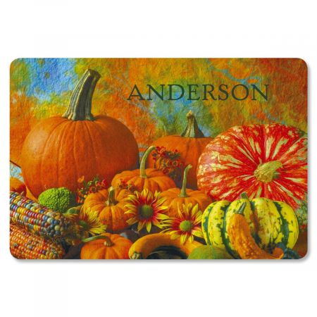 Beautiful Pumpkins Personalized Welcome Doormat