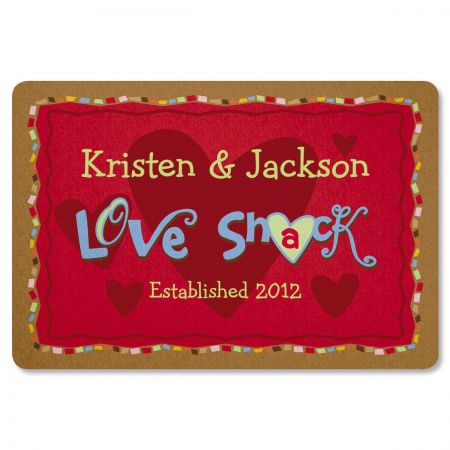 Love Shack Wedding Personalized Welcome Doormat