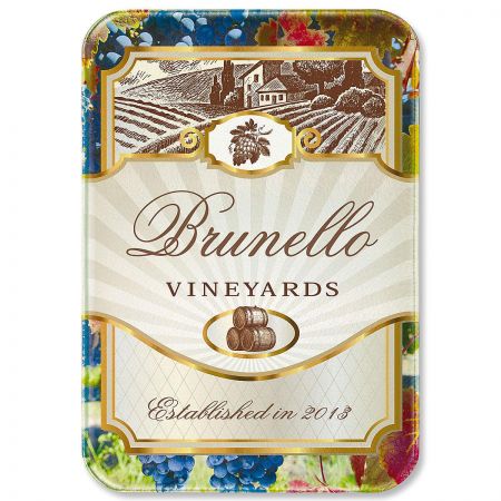Wine Label Tempered Glass Cutting Board