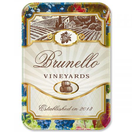 Wine Label Tempered Glass Cutting Board