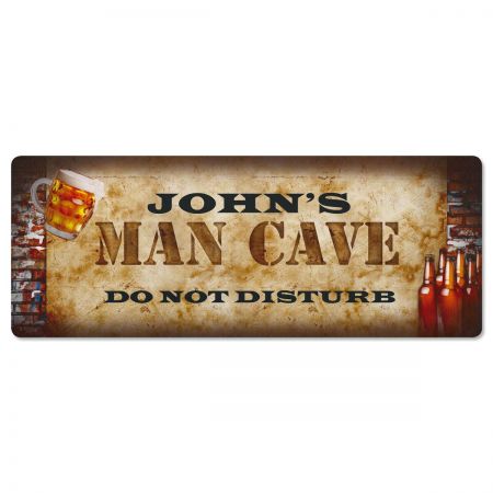 Man Cave Double Width Personalized Doormat