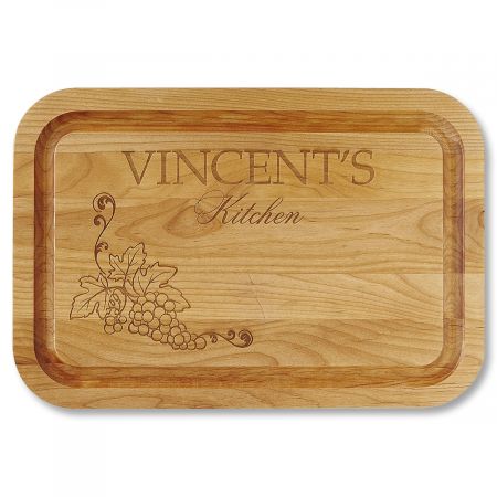 Vineyard Red Alder Engraved Wood Cutting Board