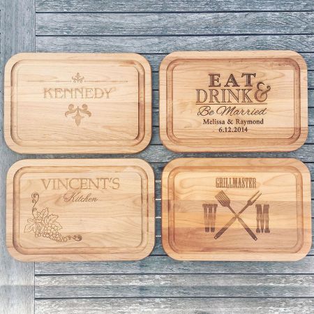 Alder Eat, Drink, Be Married Personalized Wood Cutting Board