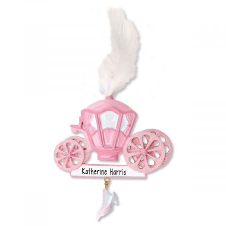Princess Carriage Personalized Christmas Ornament