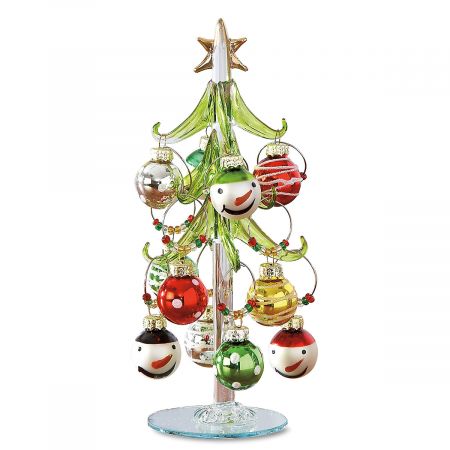 Art Glass Tree with Wine-Charm Ornaments