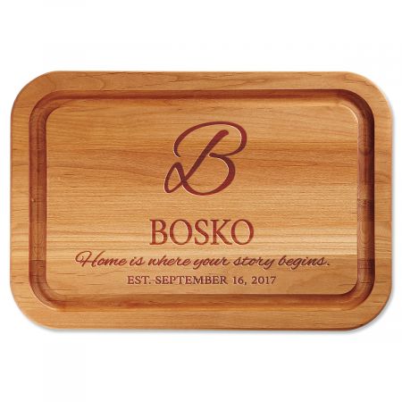 Personalized Home is Where Your Story Begins Engraved Wood Cutting Board