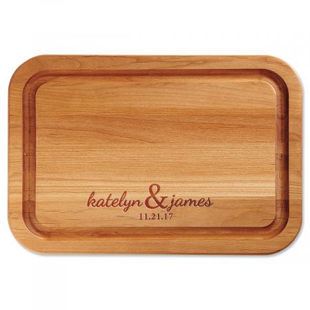 Personalized Couples Engraved Wood Cutting Board