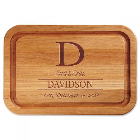 Personalized Initial Engraved Wood Cutting Board