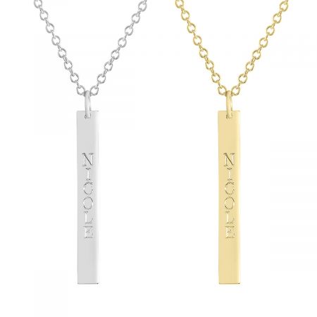 Personalized Bridgett Vertical Bar Necklace
