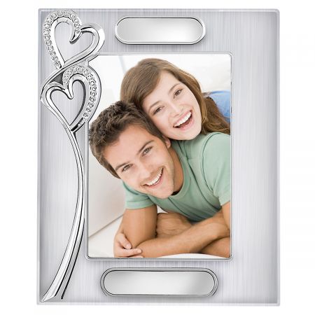 Personalized Double Hearts Picture Frame