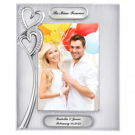 Personalized Double Hearts Picture Frame