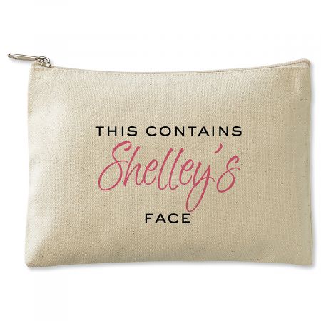 This Contains Zippered Personalized Canvas Pouch | Current