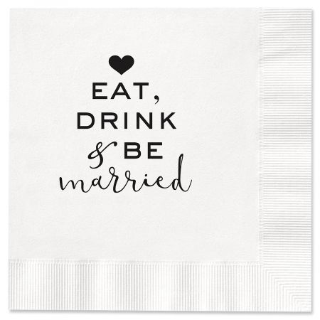 Eat Drink & Be Married Cocktail Napkins