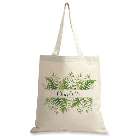 Personalized Family Greenery Canvas Tote | Current Catalog