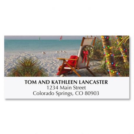 Tropical Breeze Christmas Deluxe Address Labels