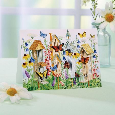 Butterfly Houses Note Cards