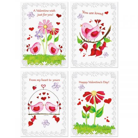 Deluxe Faith Birds & Blossoms Valentines Day Cards