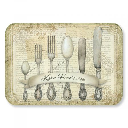 Silverware Tempered Glass Cutting Board