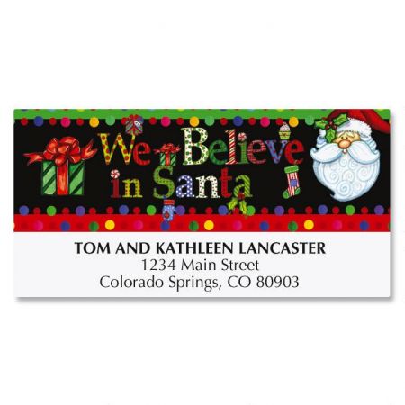 We Believe In Santa Deluxe Address Labels